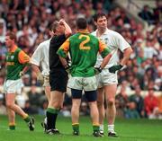 3 August 1997; Mark O'Reilly of Meath and Brian Murphy of Kildare are sent off by referee Pat O'Toole during the Leinster GAA Senior Football Championship Semi-Final Second Replay match between Kildare and Meath at Croke Park in Dublin. Photo by Ray McManus/Sportsfile