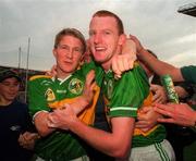 28 September 1997; Kerry captain Liam Hassett celebrates with Michael Francis Russell following the GAA Football All-Ireland Senior Championship Final at Croke Park in Dublin. Photo by David Maher/Sportsfile