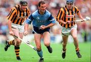 22 June 1997; Mick Morrisey of Dublin in action agaist Pat O'Neill, left, and Dan O'Neill of Kilkenny during the GAA Leinster Senior Hurling Championship Semi-Final match between Kilkenny and Dublin at Croke Park in Dublin. Photo by Ray McManus/Sportsfile