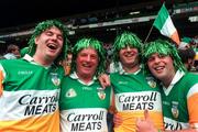 16 August 1997; Offaly fans celebrate following the Leinster GAA Senior Football Championship Final match between Offaly and Meath at Croke Park in Dublin. Photo by Ray McManus/Sportsfile