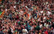 16 August 1997; Offaly supporters during the Leinster GAA Senior Football Championship Final match between Offaly and Meath at Croke Park in Dublin. Photo by Brendan Moran/Sportsfile