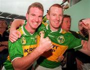 28 September 1997; Kerry captain Liam Hassett with his brother Mike Hassett following the GAA Football All-Ireland Senior Championship Final at Croke Park in Dublin. Photo by David Maher/Sportsfile