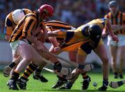 10 August 1997; Eddie O'Connor of Kilkenny in action against Niall Gilligan of Clare during the Guinness All-Ireland Senior Hurling Championship Semi-Final match between Clare and Kilkenny at Croke Park in Dublin. Photo by Ray McManus/Sportsfile