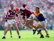 4 August 1996; Nigel Shaughnessy of Galway in action against Larry O'Gorman of Wexford during the GAA All-Ireland Senior Hurling Championship Semi-Final match between Wexford and Galway at Croke Park in Dublin. Photo by Ray McManus/Sportsfile