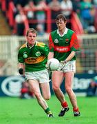 11 August 1996; Pat Fallon of Mayo in action against Eamonn Breen of Kerry during the GAA All-Ireland Senior Football Championship Semi-Final match between Mayo and Kerry at Croke Park in Dublin. Photo by Ray McManus/Sportsfile