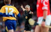 8 June 1997; Referee Pat O'Connor during  the GAA Munster Senior Hurling Championship Semi-Final match between Clare and Cork at Gaelic Grounds in Limerick. Photo by Ray McManus/Sportsfile