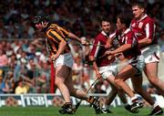 27 July 1997; Pat O'Neill of Kilkenny in action against Justin Campbell, Joe McGrath and Liam Burke of Galway during the Guinness All-Ireland Senior Hurling Championship Quarter-Final match beteween Kilkenny and Galway at Semple Stadium in Thurles, Tipperary. Photo by Ray McManus/Sportsfile