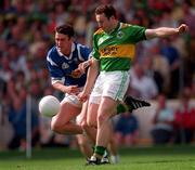 24 August 1997; Seamus Moynihan of Kerry in action against Peter Reilly of Cavan during the GAA Football All-Ireland Senior Championship Semi-Final match between Cavan and Kerry at Croke Park in Dublin. Photo by Ray McManus/Sportsfile
