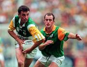 16 August 1997; Sean Grennan of Offaly in action against Paddy Reynolds of Meath during the Leinster GAA Senior Football Championship Final match between Offaly and Meath at Croke Park in Dublin. Photo by Ray McManus/Sportsfile