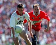 29 June 1997; Sean McLoughlin of Tyrone during the Ulster GAA Football Senior Championship Semi-Final match between Tyrone and Derry at St. Tiernach's Park in Clones, Monaghan. Photo by David Maher/Sportsfile