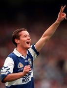 28 September 1997; Stephen Kelly celebrates following his side's victory in the All-Ireland Minor Football Championship Final match between Laois and Tyrone at Croke Park in Dublin. Photo by Ray McManus/Sportsfile