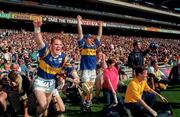 17 August 1997; Tipperary players Conor Gleeson, left, and John Leahy celebrate following the GAA All-Ireland Senior Hurling Championship Semi-Final match between Tipperary and Wexford at Croke Park in Dublin. Photo by Ray McManus/Sportsfile