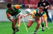 16 August 1997; Tom Coffey of Offaly in action against Nigel Nestor of Meath during the Leinster GAA Senior Football Championship Final match between Offaly and Meath at Croke Park in Dublin. Photo by Ray McManus/Sportsfile