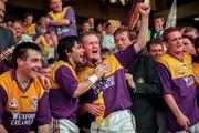 13 July 1997; Wexford players, from left, Liam Dunne, Sean Flood, Tom Dempsey and Dave Guiney following the GAA Leinster Senior Hurling Championship Final match between Wexford and Kilkenny at Croke Park in Dublin. Photo by Ray McManus/Sportsfile