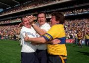 10 August 1997; A Clare supporter celebrates with Mike McNamara, left, and Tony Considine following the Guinness All-Ireland Senior Hurling Championship Semi-Final match between Clare and Kilkenny at Croke Park in Dublin. Photo by Ray McManus/Sportsfile