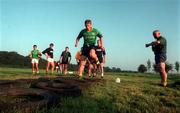 5 September 1996; Trevor Giles is put through his paces by manager Sean Boylan during a Meath training session prior to their clash between Mayo at the All-Ireland Senior Football Championship Final at Croke Park in Dublin. Photo by David Maher/Sportsfile