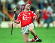 21 September 1997; Michael O'Connell of Cork celebrates following the GAA All-Ireland U-21 Hurling Championship Final match between Cork and Galway at Semple Stadium in Thurles, Co Tipperary. Photo by Brendan Moran/Sportsfile