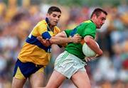 20 July 1997; Willie Kirby of Kerry in action against Cathal Shannon of Clare during the GAA Munster Senior Football Championship Final match between Kerry and Clare at Gaelic Grounds in Limerick. Photo by Matt Browne/Sportsfile