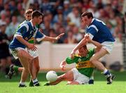 24 August 1997; William Kirby of Kerry in action against Stephen King, right, and Terry Farrelly, left, of Cavan during the GAA Football All-Ireland Senior Championship Semi-Final match between Cavan and Kerry at Croke Park in Dublin. Photo by Ray McManus/Sportsfile