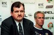 23 March 1999; FAI Chief Executive Bernard O'Byrne, in the company of manager Mick McCarthy, speaking during a Republic of Ireland Press Conference at the AUL Grounds in Clonshaugh, Dublin. Photo by Matt Browne/Sportsfile