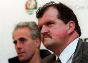 24 March 1999; FAI Chief Executive Bernard O'Byrne, right, and manager Mick McCarthy during a Republic of Ireland Press Conference at the Forte Crescent Hotel in Dublin Airport, Dublin. Photo by David Maher/Sportsfile