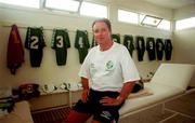 25 July 1998; Republic of Ireland manager Brian Kerr poses for a portrait in the team dressing room at the Municipal Stadium in Ayia Napa, Cyprus, prior to the UEFA European U18 Championship Final against Germany. Soccer. Photo by David Maher/Sportsfile