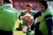 7 April 1999; Ciaran Scally during Ireland Rugby Squad Training at Greytones RFC in Greystones, Wicklow. Photo by Brendan Moran/Sportsfile