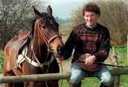 5 April 1999; Jockey Douglas Fisher at the stables of trainer Joe Fanning in Roundwood, Wicklow. Photo by Gerry Barton/Sportsfile