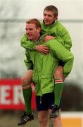 25 March 1999; Gary Doherty, left, and Stephen McPhail during Republic of Ireland U20 Squad Training at the AUL Grounds in Clonshaugh, Dublin. Photo by David Maher/Sportsfile