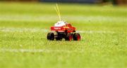 20 March 1999; A radio controlled truck is used to bring on a kicking tee to the pitch during the Five Nations Rugby Championship match between Scotland and Ireland in Murrayfield Stadium in Edinburgh, Scotland. Photo by Brendan Moran/Sportsfile