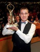 28 March 1999; Stephen Hendry of Scotland with the trophy after defeating Stephen Lee in the Benson and Hedges Irish Masters Snooker Championships Final match at Goffs in Kill, Kildare. Photo by Matt Browne/Sportsfile