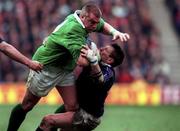 20 March 1999; Victor Costello of Ireland is tackled by Gary Armstrong of Scotland during the Five Nations Rugby Championship match between Scotland and Ireland in Murrayfield Stadium in Edinburgh, Scotland. Photo by Matt Browne/Sportsfile
