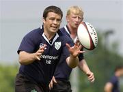 14 June 2005; Prop Marcus Horan in action during training. Ireland rugby squad training, Tatsumi No Mori Rugby training facility, Tokyo, Japan. Picture credit; Brendan Moran / SPORTSFILE