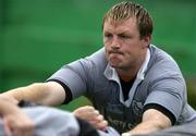 15 June 2005; Flanker Eric Miller in action during training. Ireland rugby squad training, Tatsumi No Mori Rugby training facility, Tokyo, Japan. Picture credit; Brendan Moran / SPORTSFILE
