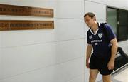 14 June 2005; Centre Kieran Lewis arrives for training. Ireland rugby squad training, Tatsumi No Mori Rugby training facility, Tokyo, Japan. Picture credit; Brendan Moran / SPORTSFILE