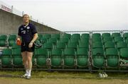 8 June 2005; Flanker Eric Miller prepares to leave after training. Ireland rugby squad training, Kintetsu Hanazono rugby ground, Osaka, Japan. Picture credit; Brendan Moran / SPORTSFILE