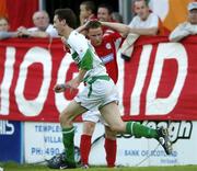17 June 2005; Dave Mooney, Shamrock Rovers, celebrates after scoring his sides first goal. eircom League, Premier Division, Shelbourne v Shamrock Rovers, Tolka Park, Dublin. Picture credit; David Maher / SPORTSFILE