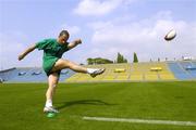 18 June 2005; Ireland out-half David Humphreys practices his goal-kicking at the match venue. Ireland kicking practice, Prince Chichibu Memorial Rugby Ground, Tokyo, Japan. Picture credit; Brendan Moran / SPORTSFILE