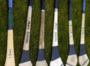 12 June 2005; Spare hurleys for members of the Carlow team. Christy Ring Cup, Group 2B, Round 2, Mayo v Carlow, Pearse Stadium, Galway. Picture credit; Ray McManus / SPORTSFILE