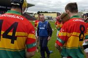 12 June 2005; Carlow manager Eoin Garvey issues instructions during the half time break. Christy Ring Cup, Group 2B, Round 2, Mayo v Carlow, Pearse Stadium, Galway. Picture credit; Ray McManus / SPORTSFILE