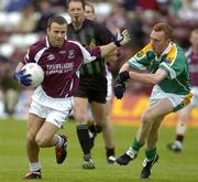 12 June 2005; Derek Savage, Galway, in action against Michael McGuinness, Leitrim. Bank of Ireland Connacht Senior Football Championship Semi-Final, Galway v Leitrim, Pearse Stadium, Galway. Picture credit; Ray McManus / SPORTSFILE