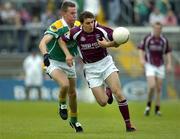 12 June 2005; Matthew Clancy, Galway, in action against Shane Foley, Leitrim. Bank of Ireland Connacht Senior Football Championship Semi-Final, Galway v Leitrim, Pearse Stadium, Galway. Picture credit; Ray McManus / SPORTSFILE