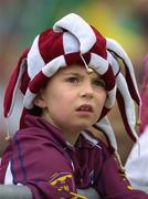 12 June 2005; A young Galway fan keeps an eye on the match. Bank of Ireland Connacht Senior Football Championship Semi-Final, Galway v Leitrim, Pearse Stadium, Galway. Picture credit; Ray McManus / SPORTSFILE