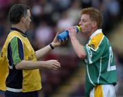 12 June 2005; Michael Foley, Leitrim, takes a drink of water during the match. Bank of Ireland Connacht Senior Football Championship Semi-Final, Galway v Leitrim, Pearse Stadium, Galway. Picture credit; Ray McManus / SPORTSFILE
