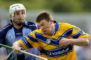 18 June 2005; Diarmuid McMahon, Clare, in action against David Sweeney, Dublin. Guinness All-Ireland Senior Hurling Championship Qualifier, Round 1, Dublin v Clare, Parnell Park, Dublin. Picture credit; Brian Lawless / SPORTSFILE