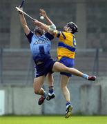 18 June 2005; Sean McMahon, Clare, in action against David Curtin, Dublin. Guinness All-Ireland Senior Hurling Championship Qualifier, Round 1, Dublin v Clare, Parnell Park, Dublin. Picture credit; Brian Lawless / SPORTSFILE