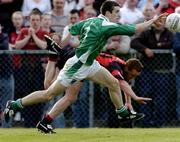 18 June 2005; Barry Owens, Fermanagh, in action against Brendan Coulter, Down. Bank of Ireland All-Ireland Senior Football Championship Qualifier, Round 1, Down v Fermanagh, Pairc an Iuir, Newry, Co. Down. Picture credit; David Maher / SPORTSFILE