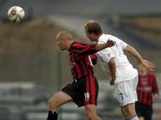 18 June 2005; Tony Grant, Bohemians, in action against Stephen Laybutt, KAA Ghent. UEFA Intertoto Cup, Round 1 - 1st leg, Bohemians v KAA Ghent, Dalymount Park, Dublin. Picture credit; Brian Lawless / SPORTSFILE