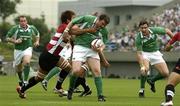 19 June 2005; Marcus Horan, Ireland, is tackled by Takanori Kumagae, Japan. Japan v Ireland 2nd test, Prince Chichibu Memorial Rugby Ground, Tokyo, Japan. Picture credit; Brendan Moran / SPORTSFILE