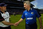 19 June 2005; Laois manager Mick O'Dwyer shakes hands with Kildare manager Padraig Nolan after the final whistle. Bank of Ireland Leinster Senior Football Championship Semi-Final, Laois v Kildare, Croke Park, Dublin. Picture credit; Matt Browne / SPORTSFILE